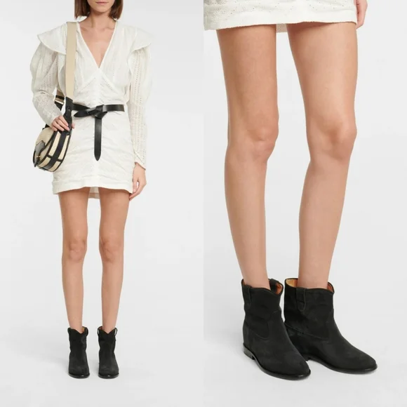 Isabel Marant Crisi Ankle Boots Black Suede - Picture 9 of 9